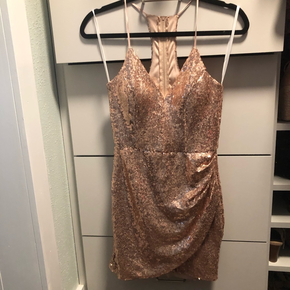 Gold sequin dress
